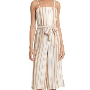 ALICE & OLIVIA TAN STRIPED JUMPSUIT